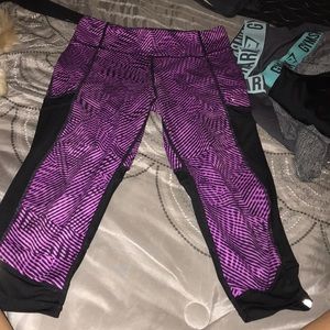 Purple and black leggings
